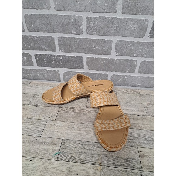 Lucky Brand Shoes - Lucky Brand Decime Espadrille Sandals Slip On Woven Jute‎ Beige tones Size 8M